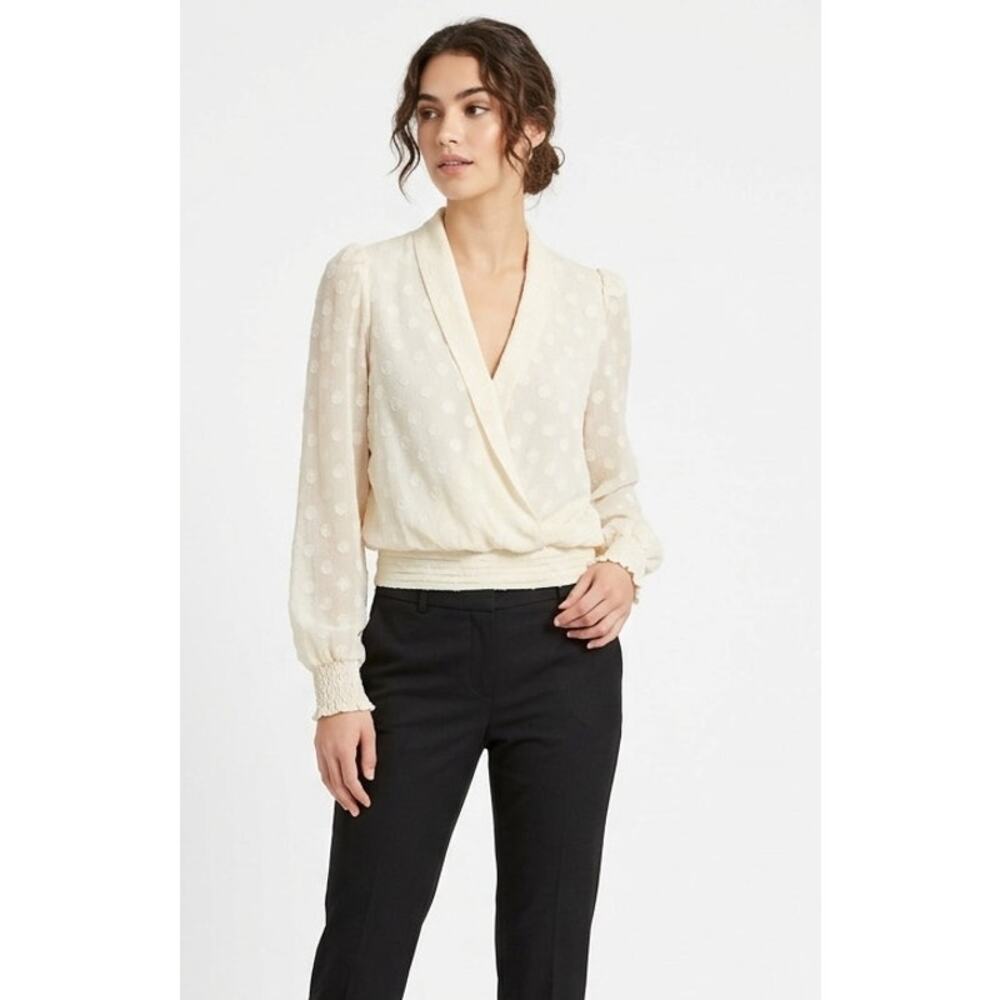 HEARTLOOM Women's Dressy Blouse Large Ivory Polyester